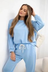 Komplet masełko bluza + spodnie niebieski. Niebieskie bluzy damskie KESI, l, bez wzorów, z dresówki, bez kaptura. Za 342.93 zł.