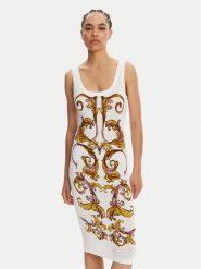 Versace Jeans Couture Sukienka codzienna 78HAO9P6 Biały Slim Fit. Białe sukienki damskie Versace Jeans Couture, bez wzorów, z jeansu, bez ramiączek. Za 1,019.00 zł.