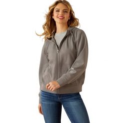 Damska bluza z kapturem zapinana na zamek Ariat Breeze. Czerwone bluzy damskie Ariat, xl, bez wzorów, z dresówki, z kapturem. Za 488.80 zł.