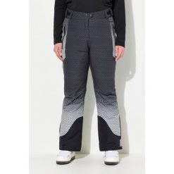 Damskie Spodnie narciarskie wodoodporne kropki paski na rzep. Czarne spodnie sportowe damskie Ulla Popken, na zimę, plus size, bez wzorów, z elastanu, narciarskie. Za 639.99 zł.