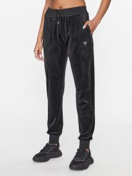 Guess Spodnie dresowe V3BB27 KBXI2 Czarny Regular Fit. Czarne spodnie dresowe damskie Guess, xl, z aplikacjami, z dresówki. Za 189.99 zł.