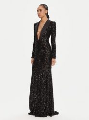 Elisabetta Franchi Sukienka wieczorowa AB-R13-56E2-V860 Czarny Regular Fit. Czarne sukienki damskie Elisabetta Franchi, bez wzorów, z syntetyku, wizytowe, bez ramiączek. Za 2,999.00 zł.