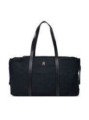 Tommy Hilfiger Torebka Th Soft Nylon Hobo AW0AW18994 Czarny. Czarne torebki klasyczne damskie Tommy Hilfiger, z materiału, bez dodatków. Za 449.99 zł.