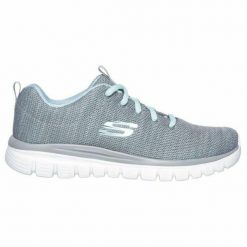 Obuwie Sportowe Damskie Skechers Graceful-Twisted Fortune Szary. Szare obuwie sportowe damskie Skechers, z gumy, do biegania. Za 318.00 zł.