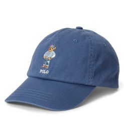 Czapka z daszkiem Polo Ralph Lauren. Niebieskie czapki z daszkiem damskie Polo Ralph Lauren, bez wzorów. Za 479.99 zł.