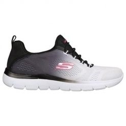 Buty do chodzenia damskie Skechers Summitsbright Charmer. Białe obuwie sportowe casual damskie Skechers, z materiału, bez zapięcia. Za 263.00 zł.