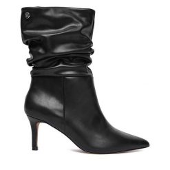 Botki Nine West. Czarne botki damskie Nine West, bez obcasa, na szpilce, bez zapięcia. Za 269.99 zł.