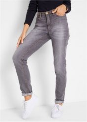 Dżinsy Mom mid waist, komfort-stretch. Niebieskie jeansy damskie bonprix. Za 97.99 zł.