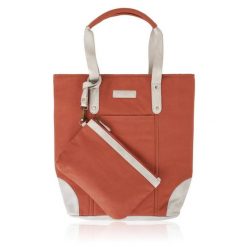 Shopperka pomarańczowa Paolo Peruzzi E-23-OR. Brązowe shopper bag PAOLO PERUZZI, bez wzorów, z bawełny, bez dodatków. Za 129.99 zł.