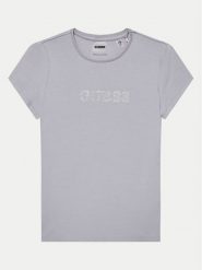 Guess T-Shirt J4RI49 J1314 Fioletowy Regular Fit. Fioletowe koszulki i t-shirty dziewczęce Guess, z aplikacjami, z bawełny, bez kołnierzyka, bez ramiączek. Za 79.99 zł.