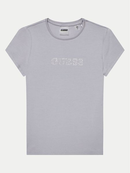 Guess T-Shirt J4RI49 J1314 Fioletowy Regular Fit. Fioletowe koszulki i t-shirty dziewczęce Guess, z aplikacjami, z bawełny, bez kołnierzyka, bez ramiączek. Za 59.99 zł.
