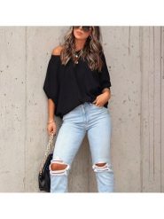 Milan Kiss Bluza w kolorze czarnym rozmiar: L. Czarne bluzy damskie Milan Kiss, l, bez wzorów, bez kaptura. Za 135.17 zł.