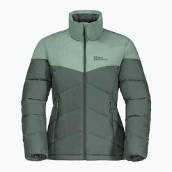 Kurtka puchowa damska Jack Wolfskin Herzberg Down. Zielone kurtki damskie Jack Wolfskin, m, bez wzorów, z puchu, bez kaptura. Za 449.99 zł.