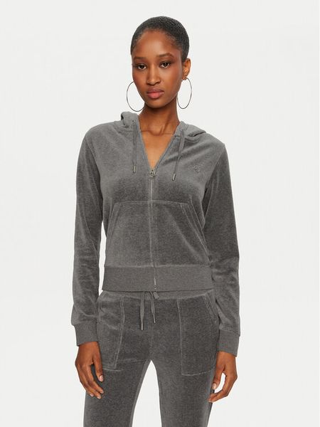 Juicy Couture Bluza Robertson JCAP176 Szary Slim Fit. Szare bluzy damskie Juicy Couture, xxs, bez wzorów, z syntetyku, bez kaptura. Za 419.99 zł.