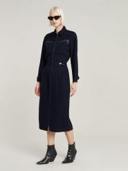 G-Star Sukienka w kolorze granatowym rozmiar: L. Niebieskie sukienki damskie G-Star, bez wzorów, z wiskozy, klasyczne, bez ramiączek. Za 272.95 zł.