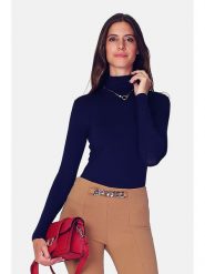 ASSUILI Koszulka w kolorze granatowym rozmiar: 40. Niebieskie bluzki damskie Assuili, bez wzorów, bez kołnierzyka, bez ramiączek. Za 74.46 zł.