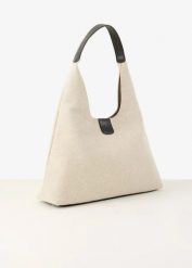 Torebka worek z lnem. Brązowe torebki klasyczne damskie bonprix, bez dodatków. Za 149.99 zł.
