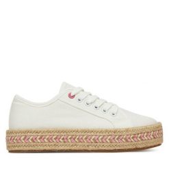 Espadryle DeeZee. Białe espadryle damskie DeeZee, bez wzorów, bez obcasa. Za 99.99 zł.