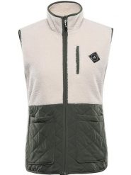 Alpine Pro Kamizelka polarowa "Ofesa" w kolorze oliwkowo-kremowym rozmiar: M. Brązowe kamizelki damskie Alpine Pro, m, bez wzorów, z polaru, bez kaptura. Za 204.48 zł.