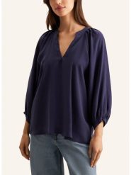 Seidensticker Bluzka w kolorze granatowym rozmiar: 40. Niebieskie bluzki damskie Seidensticker, bez wzorów, bez kołnierzyka, bez ramiączek. Za 211.31 zł.
