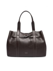 Calvin Klein Torebka Buckle Medium Work Tote LV04F3549G Brązowy. Brązowe torebki klasyczne damskie Calvin Klein, ze skóry, bez dodatków. Za 749.99 zł.