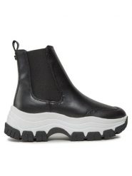Guess Botki Besona FL8BEO ELE12 Czarny. Czarne botki damskie Guess, ze skóry, bez obcasa, na płaskiej podeszwie, bez zapięcia. Za 739.99 zł.