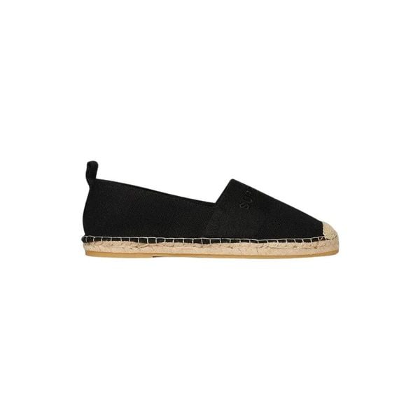 Płócienne espadryle damskie Superdry. Czarne espadryle damskie Superdry, bez wzorów, z koronki, bez obcasa. Za 198.85 zł.