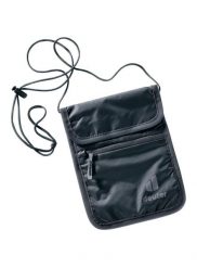 Saszetka Deuter Security Wallet II - black/black. Czarne nerki i saszetki damskie Deuter, bez wzorów, z materiału. Za 79.20 zł.