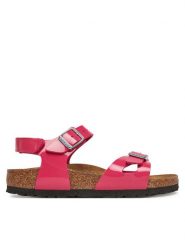 Birkenstock Sandały Rio As Kids 1029517 D Różowy. Czerwone sandały dziewczęce Birkenstock, ze skóry, bez obcasa, bez zapięcia. Za 319.99 zł.