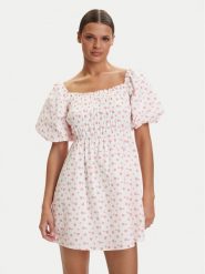 Roxy Sukienka letnia W126-RXLDS-1030-01P Biały Regular Fit. Białe sukienki damskie Roxy, bez wzorów, z bawełny, bez ramiączek. Za 129.99 zł.