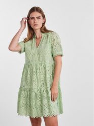 YAS Sukienka letnia Holi 26027163 Zielony Regular Fit. Zielone sukienki damskie YAS, bez wzorów, z bawełny, bez ramiączek. Za 219.99 zł.
