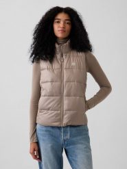 GAP Kamizelka pikowana w kolorze beżowym rozmiar: XL. Brązowe kamizelki damskie GAP, xl, bez wzorów, bez kaptura. Za 159.95 zł.