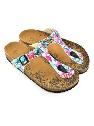 Calceo Japonki w kolorze białym ze wzorem rozmiar: 42. Białe klapki damskie Calceo, bez wzorów, z otwartym noskiem, bez obcasa, bez zapięcia. Za 109.52 zł.