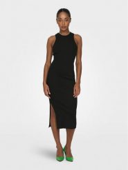 ONLY Sukienka codzienna Belfast 15270619 Czarny Slim Fit. Czarne sukienki damskie Only, bez wzorów, z bawełny, bez ramiączek. Za 99.99 zł.