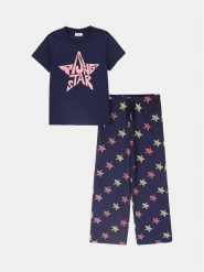 Coccodrillo Piżama ZC4448202PJS Granatowy. Niebieskie piżamy dziewczęce COCCODRILLO, bez wzorów, z bawełny, bez ramiączek. Za 49.90 zł.