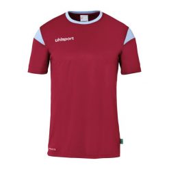 Koszulka Uhlsport Squad 27. Czerwone bluzki damskie Uhlsport, bez wzorów, z dżerseju, sportowe, bez kołnierzyka, bez ramiączek. Za 109.50 zł.