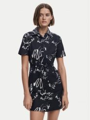 Desigual Sukienka koszulowa 25SWVW38 Czarny Regular Fit. Czarne sukienki damskie Desigual, bez wzorów, z bawełny, bez ramiączek. Za 289.99 zł.