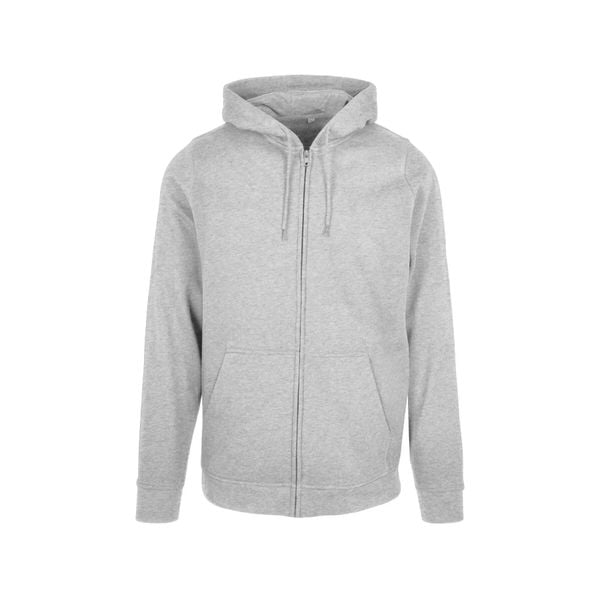 Bluza z kapturem i zamkiem błyskawicznym Build Your Brand Basic. Szare bluzy damskie BUILD YOUR BRAND, xl, bez wzorów, z tkaniny, z kapturem. Za 176.50 zł.