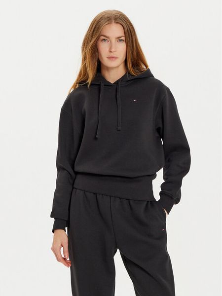 Tommy Hilfiger Bluza WW0WW44991 Czarny Regular Fit. Czarne bluzy damskie Tommy Hilfiger, m, bez wzorów, z bawełny, bez kaptura. Za 289.99 zł.