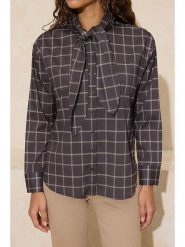 Trendyol Bluzka w kolorze szarym rozmiar: 38. Szare bluzki damskie Trendyol, bez wzorów, bez kołnierzyka, bez ramiączek. Za 95.99 zł.