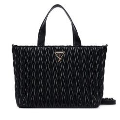 Torebka Guess. Czarne kuferki damskie Guess, z aplikacjami, bez dodatków. Za 294.99 zł.