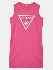 Guess Sukienka codzienna J4GK35JA914 Różowy Regular Fit. Czerwone sukienki dziewczęce Guess, z aplikacjami, z bawełny, bez ramiączek, proste. Za 79.99 zł.