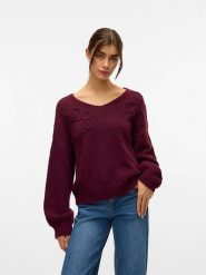 Vero Moda Sweter w kolorze bordowym rozmiar: XS. Czerwone swetry klasyczne damskie Vero Moda, xs, bez kołnierzyka. Za 87.40 zł.
