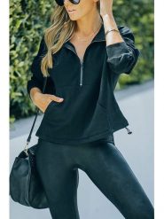 Milan Kiss Bluza w kolorze czarnym rozmiar: M. Czarne bluzy damskie Milan Kiss, m, bez wzorów, bez kaptura. Za 127.65 zł.