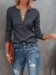 Milan Kiss Koszulka w kolorze antracytowym rozmiar: XL. Czarne koszulki damskie Milan Kiss, xl, bez wzorów, bez kołnierzyka, bez ramiączek. Za 140.20 zł.