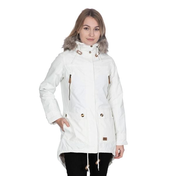 Parka Damska Wodoodporne Clea. Zielone parki damskie Trespass, l, z materiału, z kapturem. Za 249.99 zł.