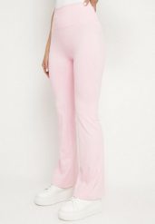 Różowe Legginsy Typu Dzwony z Wysokim Stanem Orralise. Czerwone legginsy damskie Born2be, m, bez wzorów, z jeansu. Za 44.99 zł.
