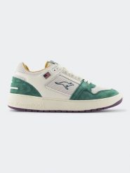 Kangaroos Skórzane sneakersy "Hot Shot Lo" w kolorze beżowo-zielonym rozmiar: 40. Brązowe obuwie sportowe damskie KangaROOS, z materiału, bez zapięcia. Za 243.45 zł.