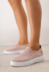 Różowe Siateczkowe Tenisówki pod Kostkę na Grubej Podeszwie Phisiane. Czerwone obuwie sportowe damskie Born2be, bez wzorów, z jeansu, bez zapięcia. Za 69.99 zł.