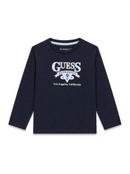 Guess Kids T-Shirt 183749 Niebieski Classic Fit. Niebieskie t-shirty i koszulki chłopięce Guess Kids, z aplikacjami, bez kołnierzyka, bez ramiączek. Za 84.99 zł.